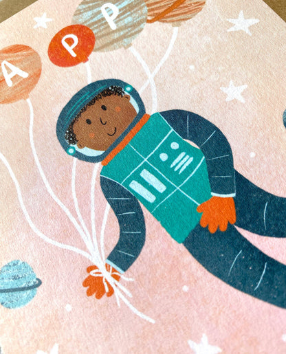 Astronaut Happy Birthday Card | Kids 