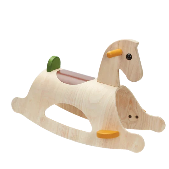 Palamino Rustic wooden rocking horse by plantoys - at Send  A Toy