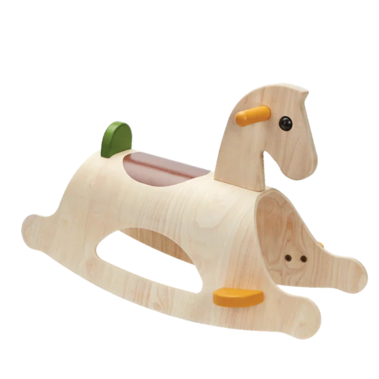 Palamino Rustic wooden rocking horse by plantoys - at Send  A Toy
