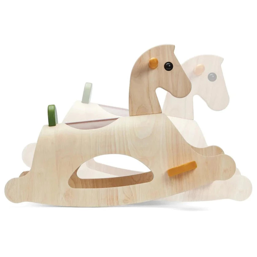 Palamino Rustic wooden rocking horse by plantoys - at Send  A Toy