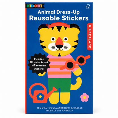 Kikkerland Kidoki Animal Dress-Up Reusable Stickers