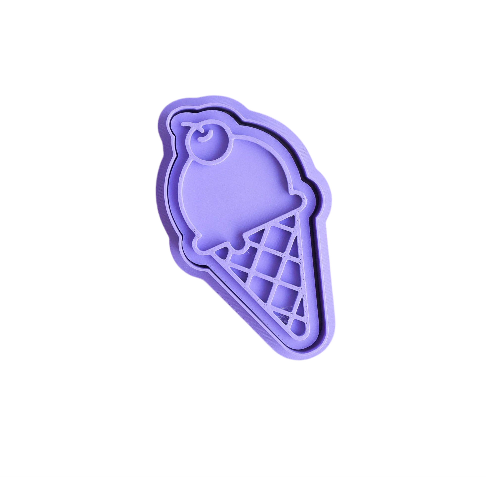 Purple bio plastic cherry ice cream dough cutter stamper