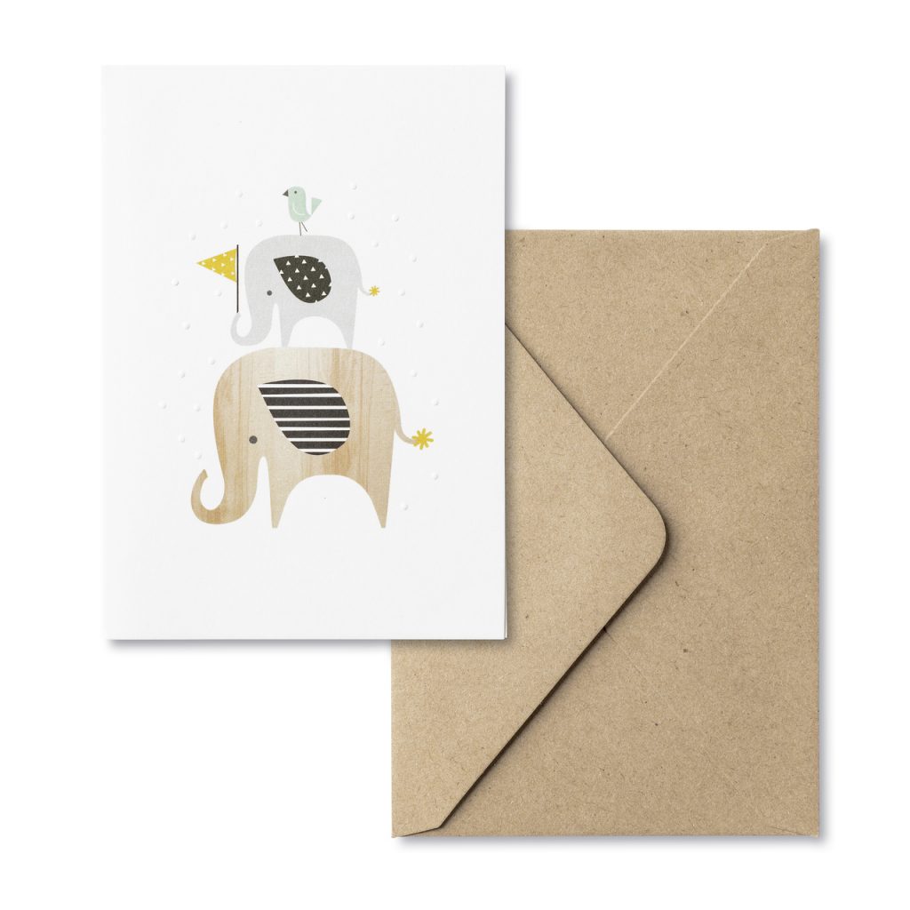 NOTE CARD - Baby Elephants (all occasions)