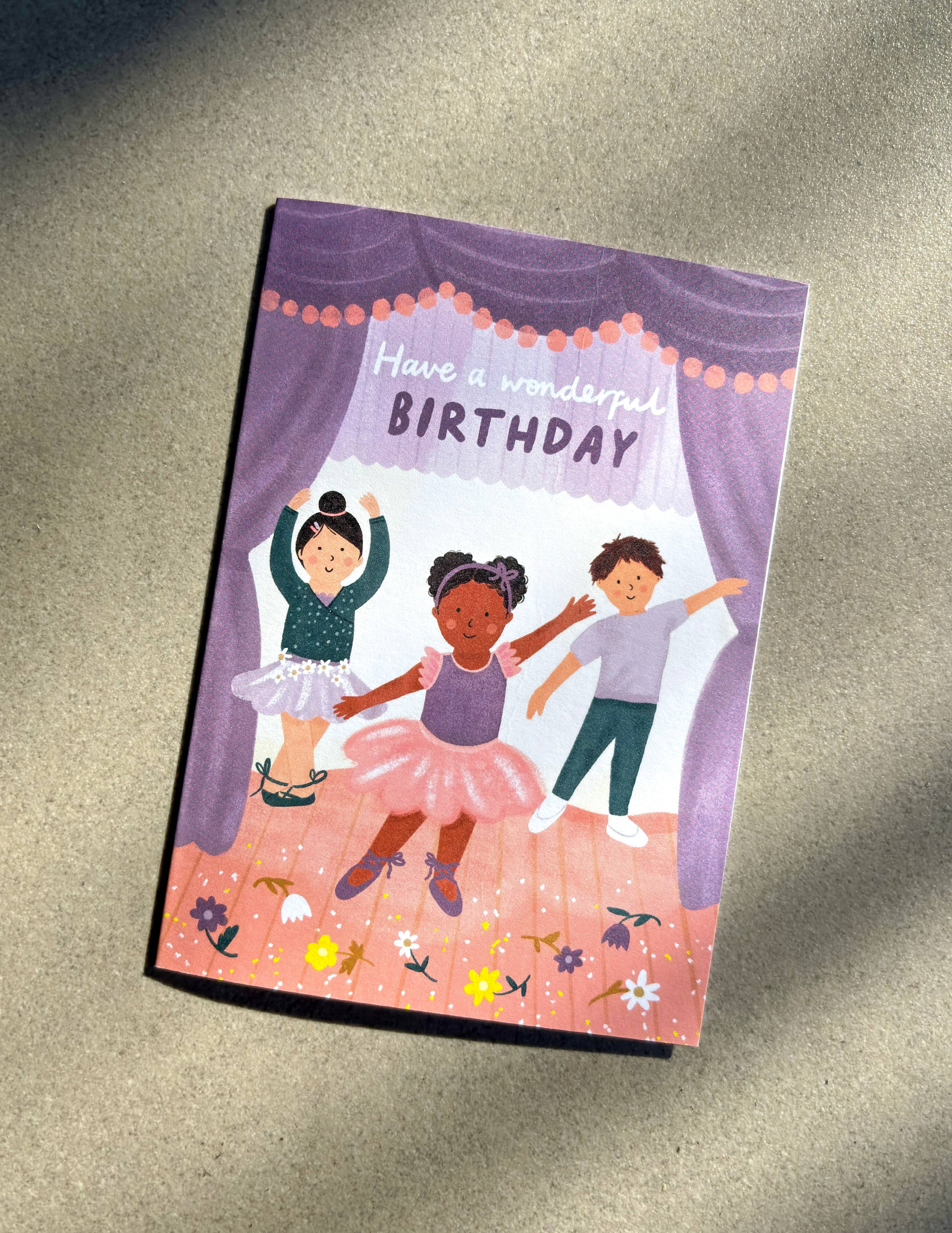 Ballerina Happy Birthday Card