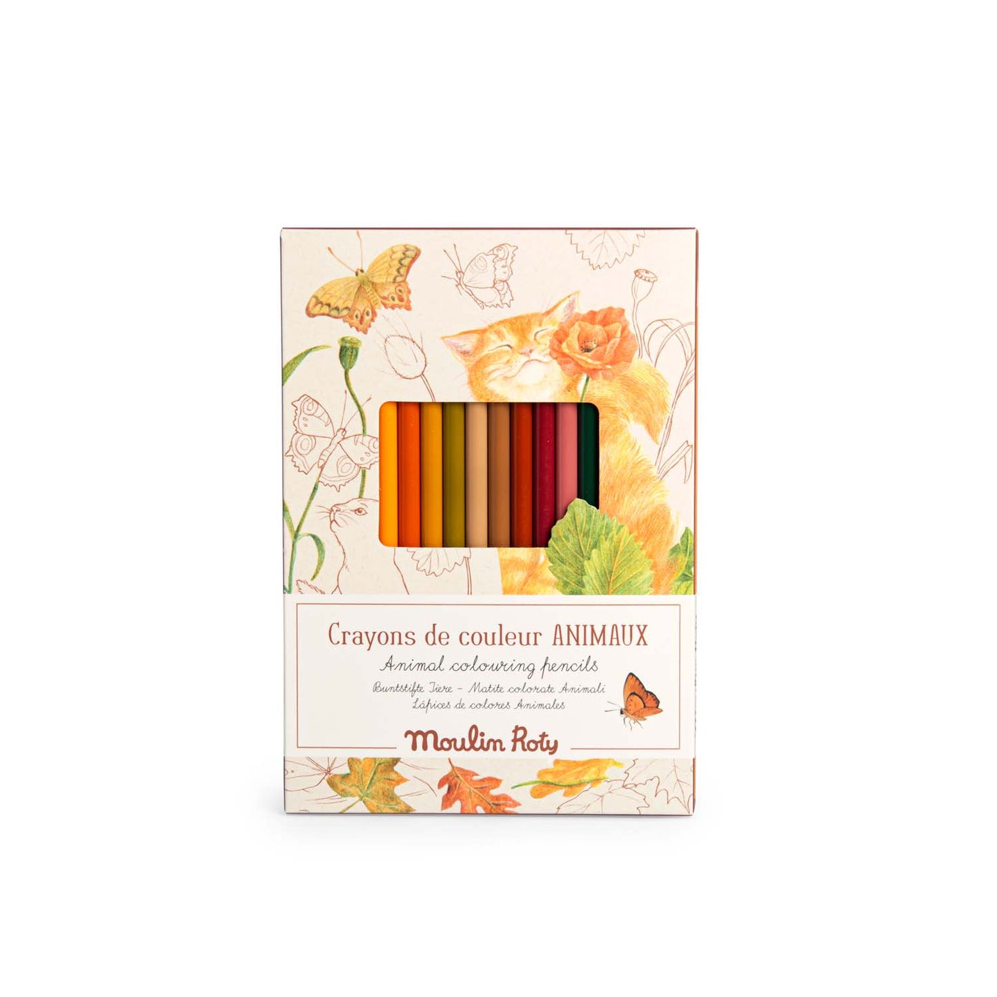 Nature themed wooden coloured pencils