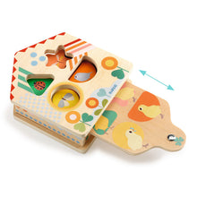 Cachaboom illustrated wooden shape sorting box