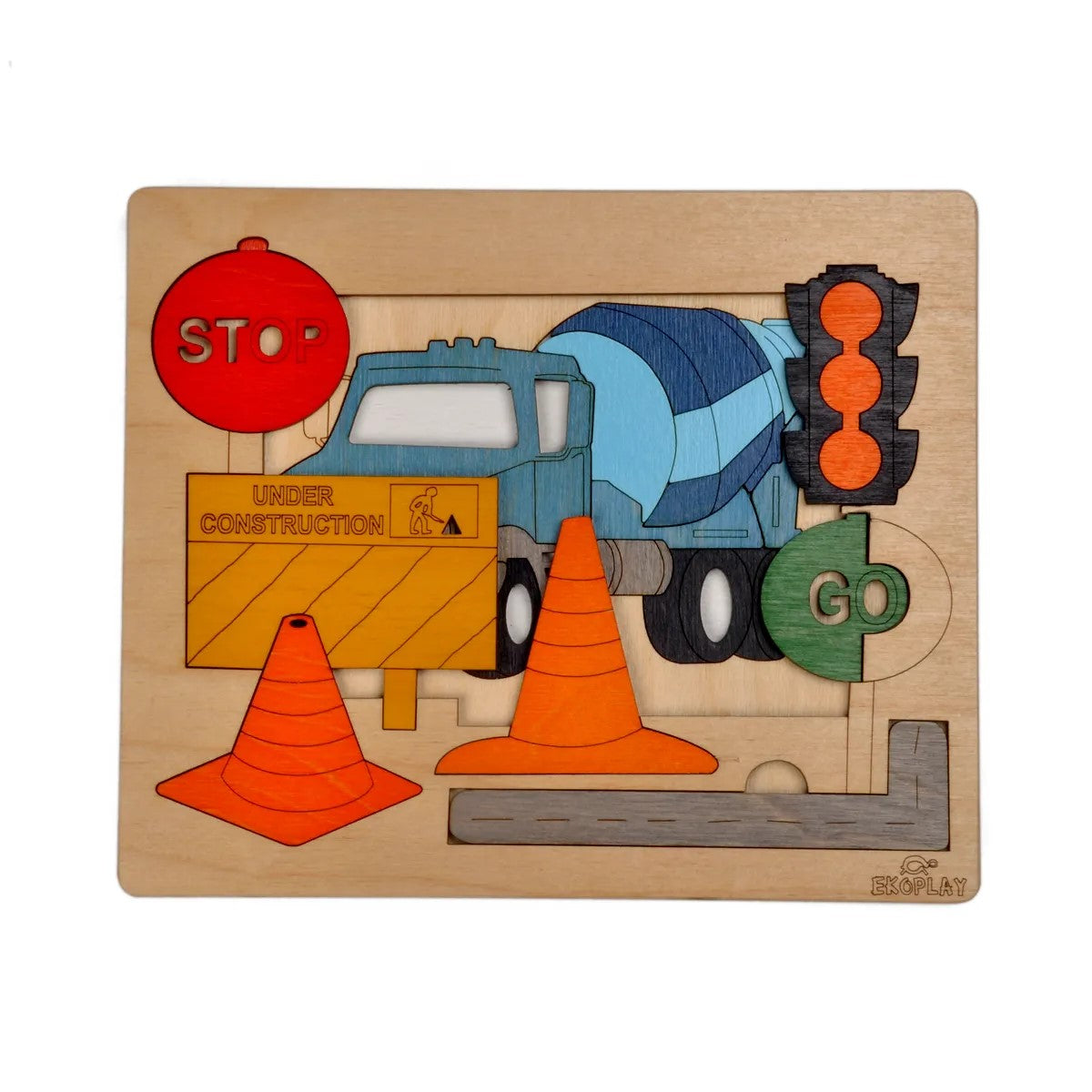 Puzzle de couche de route en construction