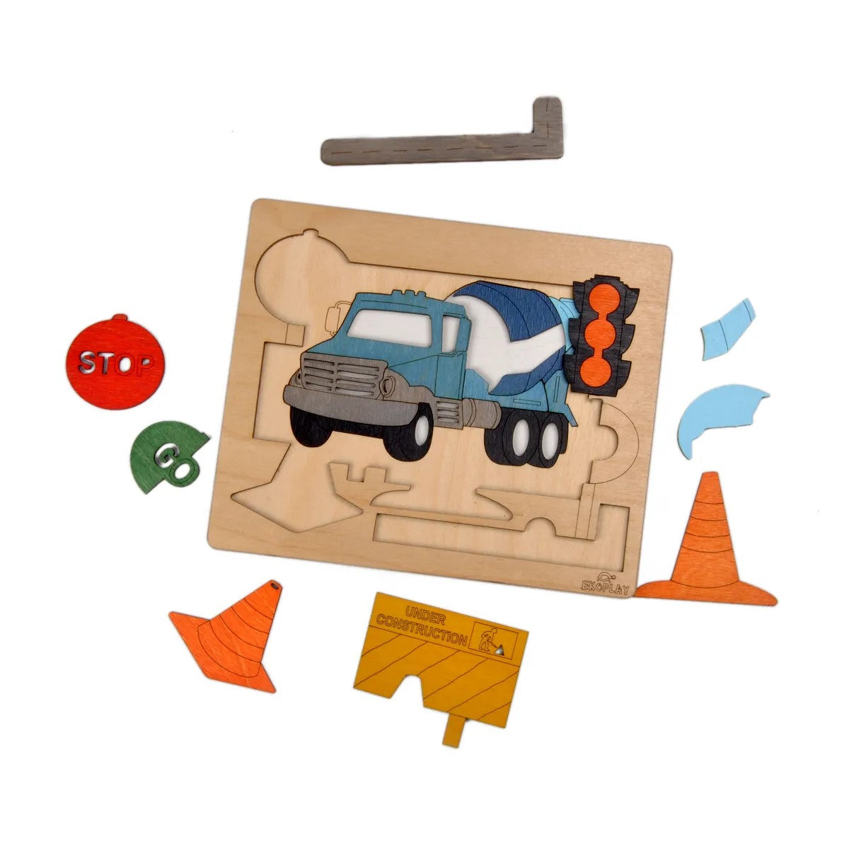 Puzzle de couche de route en construction