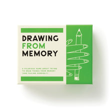 The product image shows a box of the 'Drawing From Memory' game, with a graphic of a pencil and a stylized design on the packaging, indicating it's a drawing-themed game.