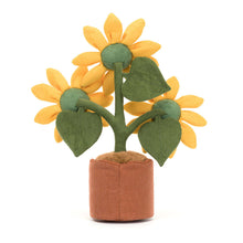 Jellycat Amuseables Potted Sunflower plush toy featuring a cheerful sunflower in a fabric pot