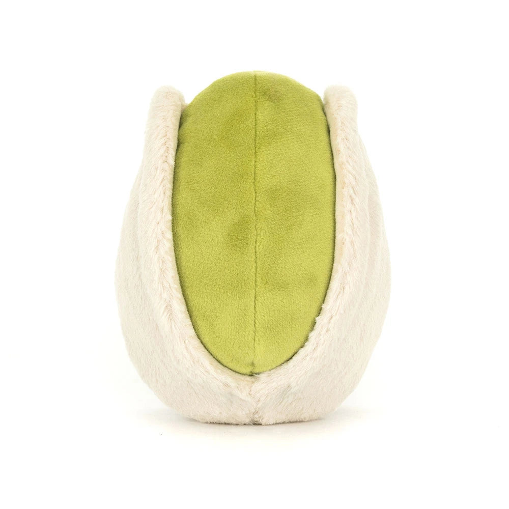 Jellycat plush toy shaped like a pistachio 