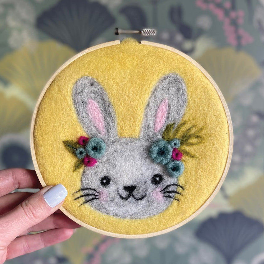 Bunny in a Hoop - Needle Felting Kit