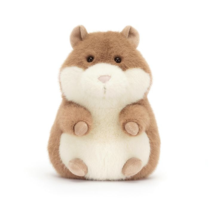 A plush toy resembling a beige and white guinea pig with fold ears and a suedette nose.