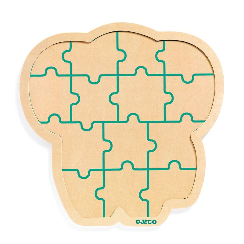 Puzzle plateau en bois 14 pièces éléphant