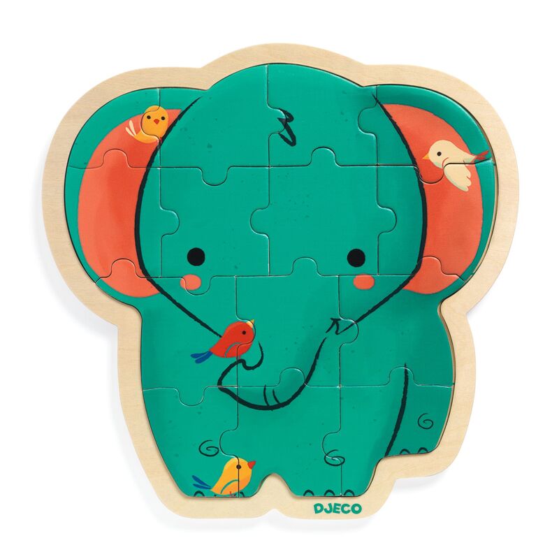 大象 14 件木质托盘拼图