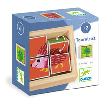 Wooden  swivel puzzle with colourful animal images
