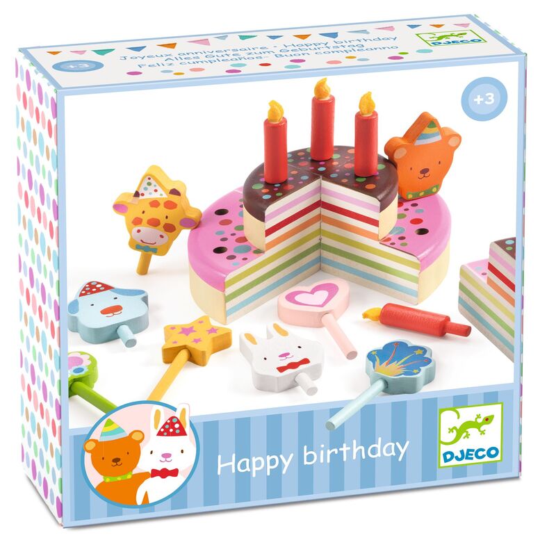 Happy Birthday Cake & Candles Set