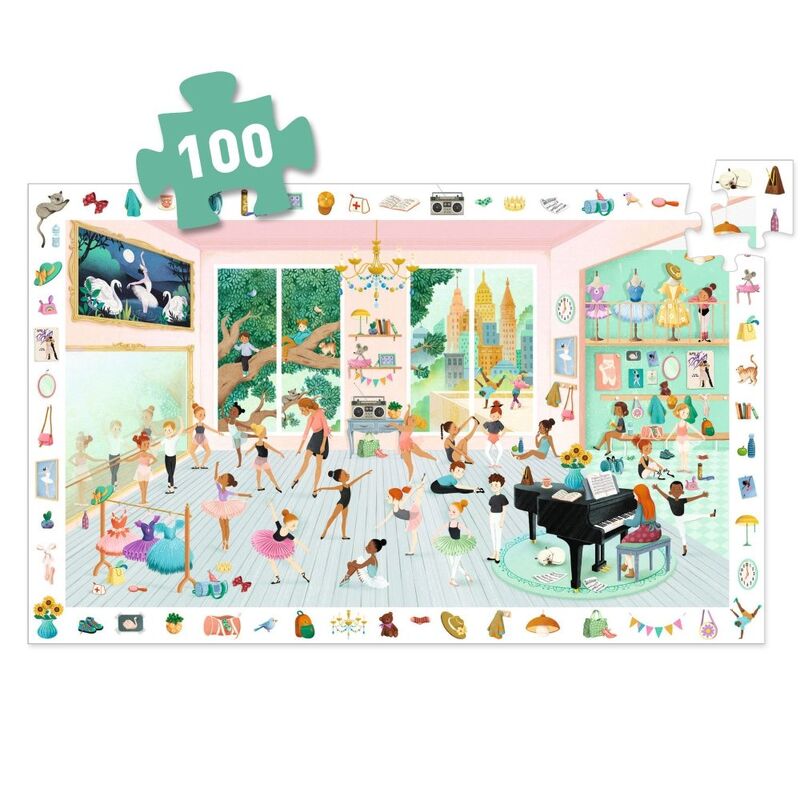 Pretty 100 -piece observation jigsaw puzzle depicting a child's ballet dance school