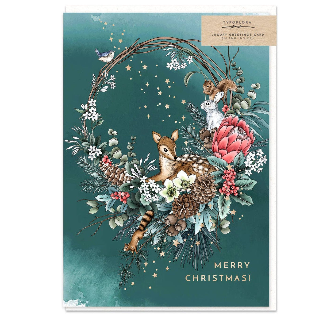 Enchanted Christmas Wreath Card