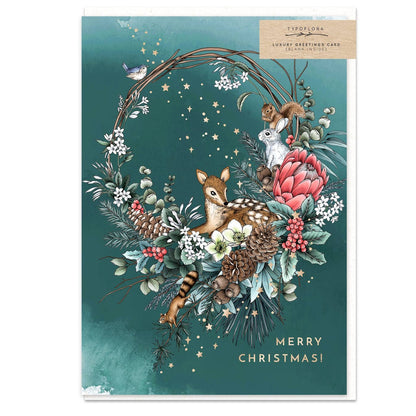 Enchanted Christmas Wreath Card