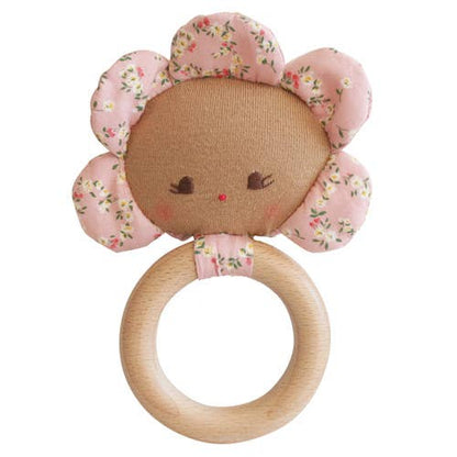 Baby Teether Rattle Posy Heart