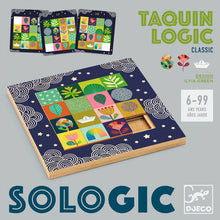 Board game 'Taquin Logic' by SOLOGIC with colorful tiles on a gray background