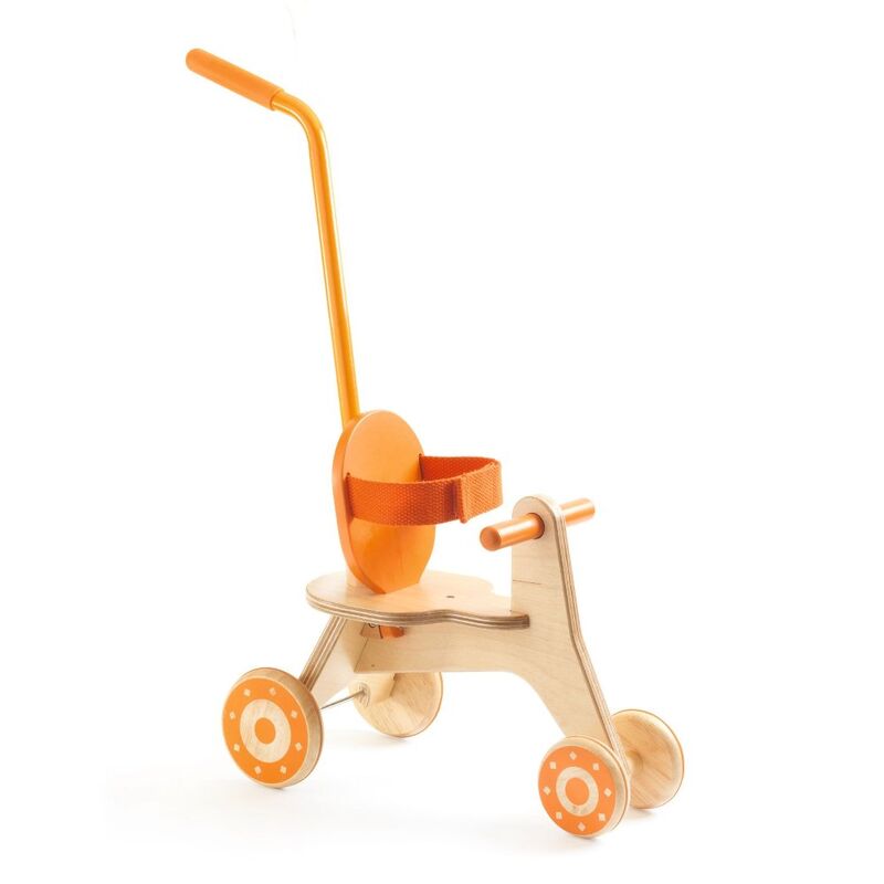Wooden Dolls Tricycle with Metal Handle