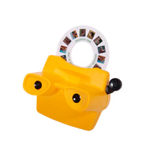 Yellow View-Master with a reel on a white background