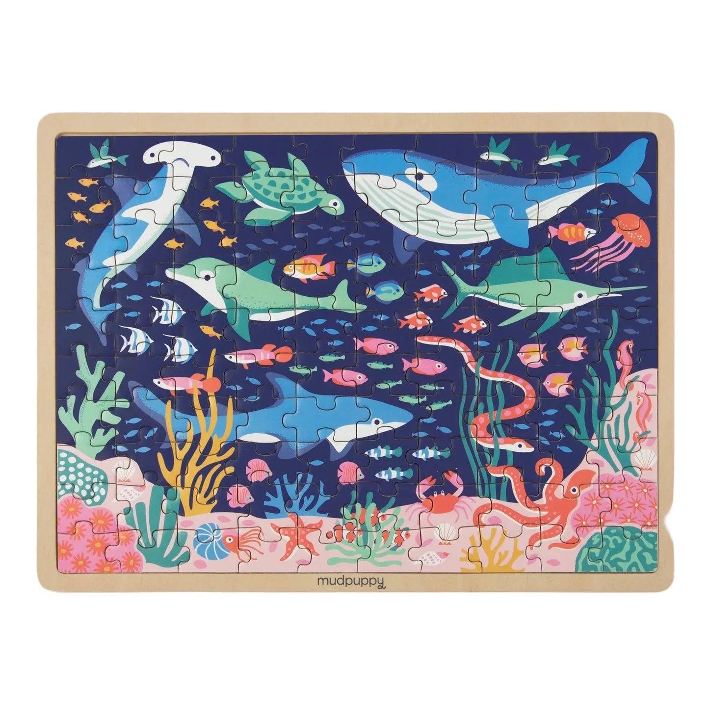 Ocean Life Wood Puzzle + Display