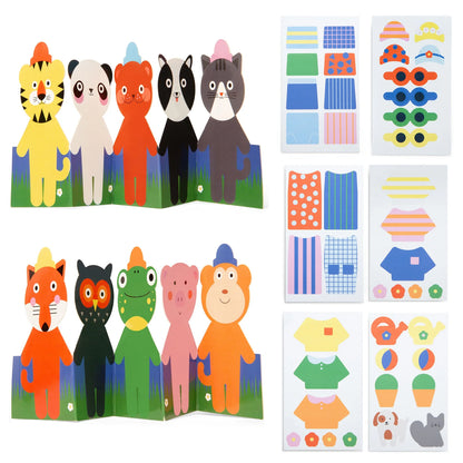 Kikkerland Kidoki Animal Dress-Up Reusable Stickers