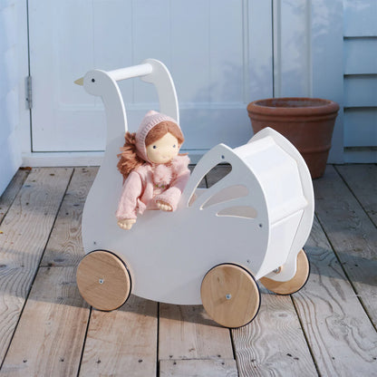 Sweet Swan Doll Pram with Bedding