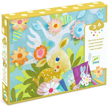 A colorful box packaging of a Blotting Paper Drawing Set with illustrations of animals and flowers on the front, indicating it is a craft kit for children.