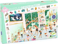 100-piece observation puzzle depicting illustration of children attending a ballet dance class, pretty pastel colours