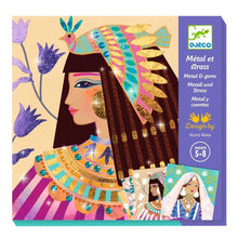 Djeco craft kit packaging with Egyptian-themed design and colorful graphics.