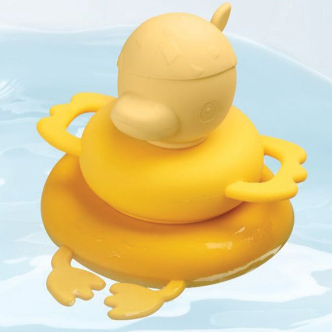 Yellow stacking silicone bath duck toy - brand lilliputiens - Send A Toy