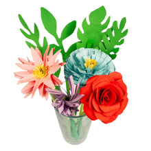 Paper flowers in a vase