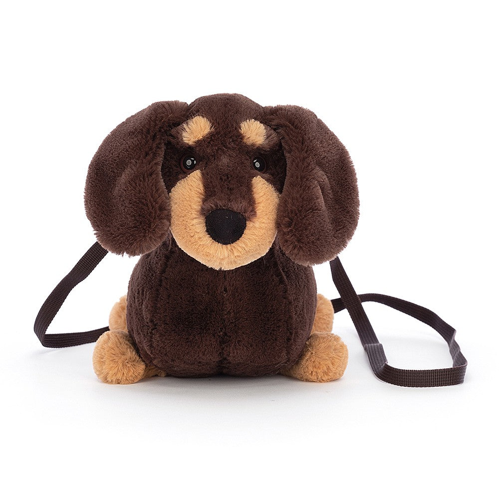 Otto brown sausage dog handbag soft toy from Jellycat - at Send A Toy