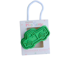 Green pickup truck plastic dough stamp