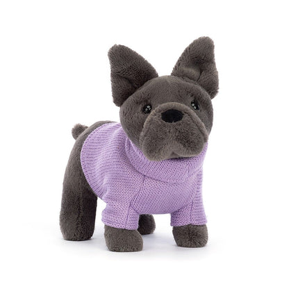 毛衣 法国斗牛犬 紫色