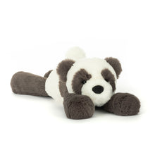 Plush panda toy on a white background