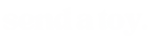 Send A Toy white logo with a clear background