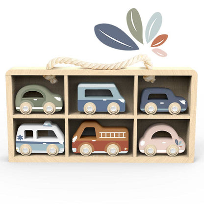 Car Display Case with 6 Vehicles