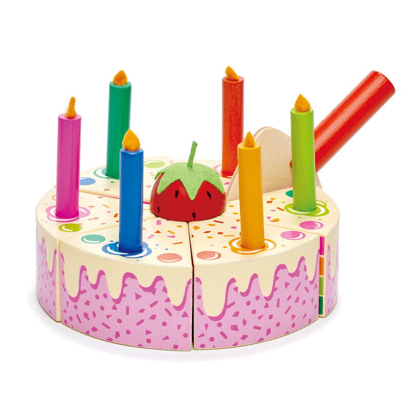 Gâteau d'anniversaire arc-en-ciel (en bois)