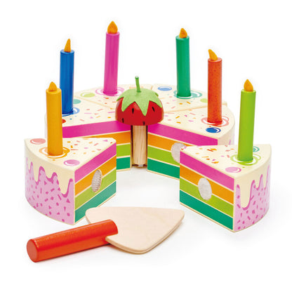 Gâteau d'anniversaire arc-en-ciel (en bois)