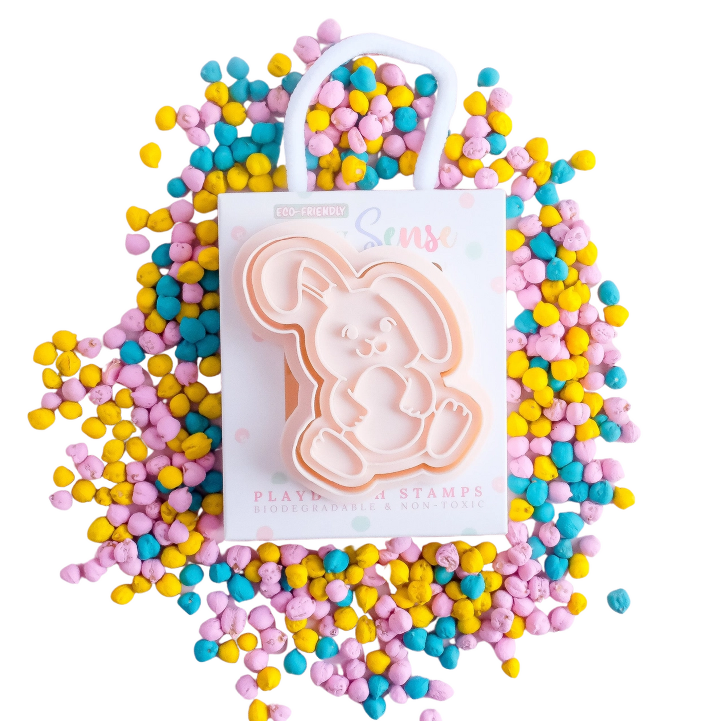 Cream rabbit shaped dough stamp