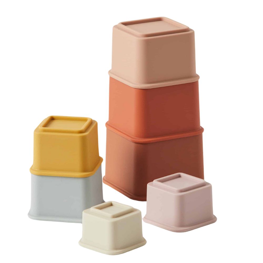 Baby toddler silicone square stacker nesting toy by Nordic kids - Send A Toy online toy shop