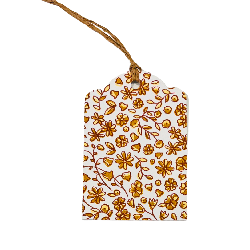 Gift Tag - Petite Flowers in Toffee