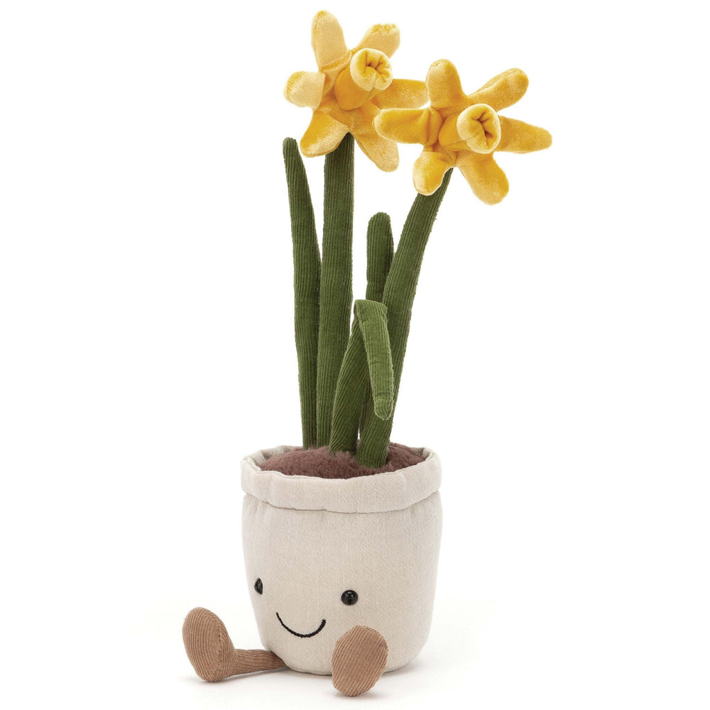 Amuseable Daffodil Yellow pot plant soft toy stuffie from Jellycat - Send A Toy