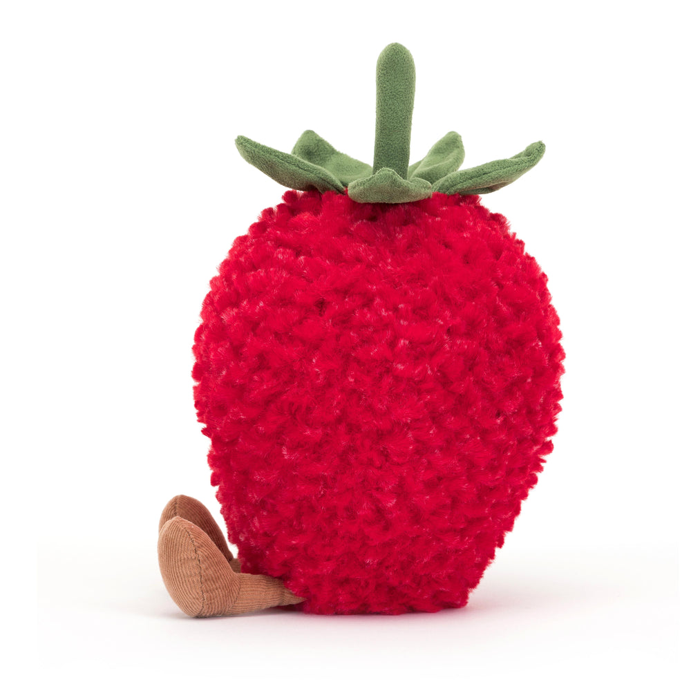 Cute red strawberry soft toy with legs