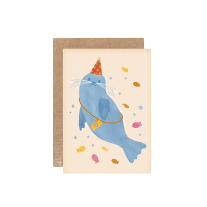 Seal Mini Card - Illustrated Cute Kids Birthday